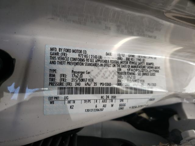 2013 FORD FOCUS TITA 1FADP3J27DL217568