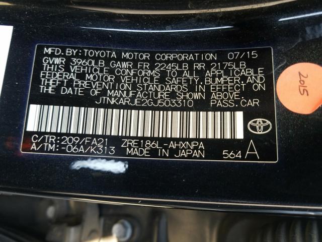 2016 TOYOTA SCION IM JTNKARJE2GJ503310