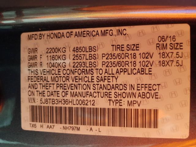 2017 ACURA RDX 5J8TB3H36HL006212