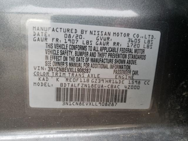 2020 NISSAN VERSA SV 3N1CN8EVXLL908287