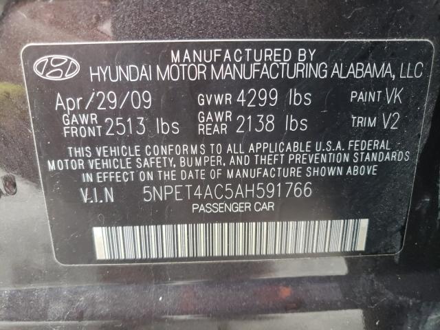 2010 HYUNDAI SONATA GLS 5NPET4AC5AH591766