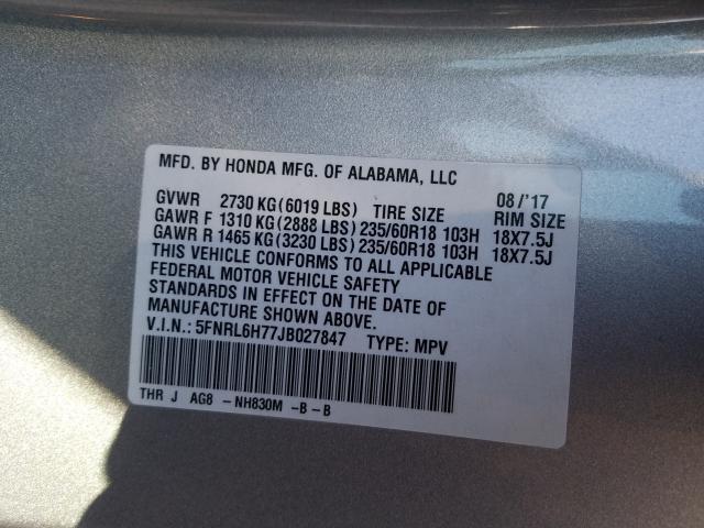 2018 HONDA ODYSSEY EX 5FNRL6H77JB027847