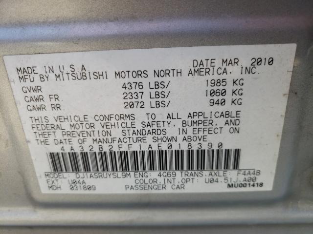 2010 MITSUBISHI GALANT FE 4A32B2FF1AE018390