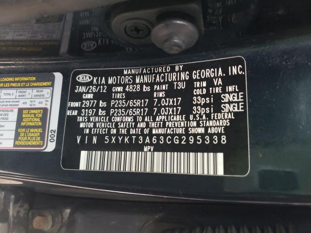 2012 KIA SORENTO BA 5XYKT3A63CG295338