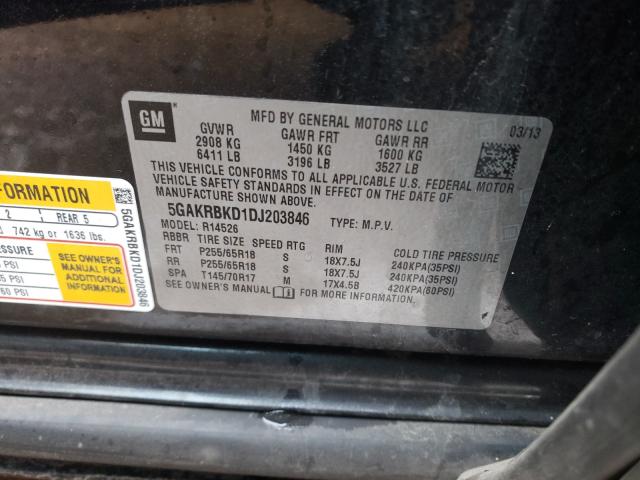 2013 BUICK ENCLAVE 5GAKRBKD1DJ203846