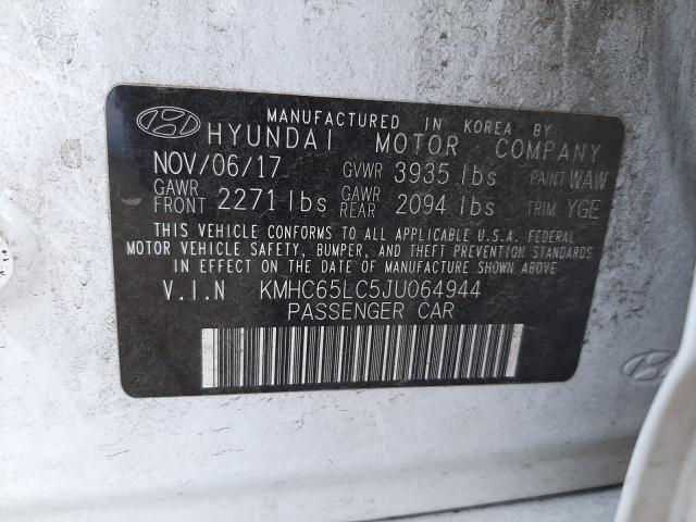 2018 HYUNDAI IONIQ BLUE KMHC65LC5JU064944
