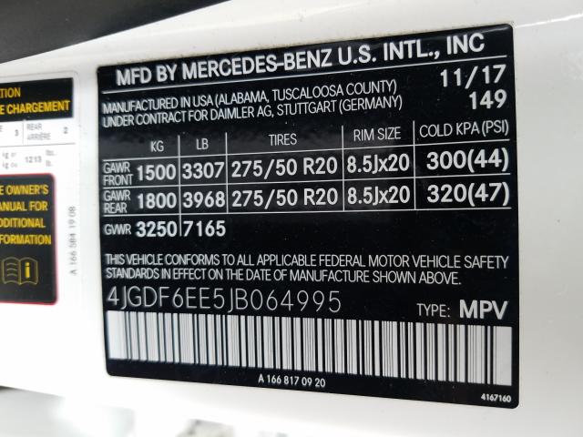 2018 MERCEDES-BENZ GLS 450 4M 4JGDF6EE5JB064995