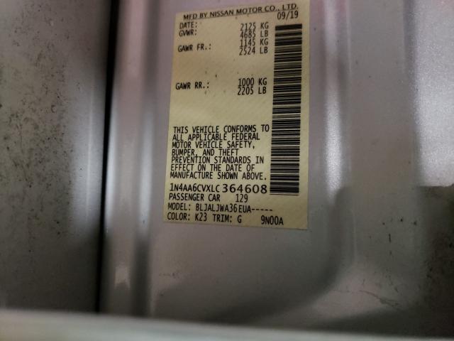 2020 NISSAN MAXIMA SV 1N4AA6CVXLC364608