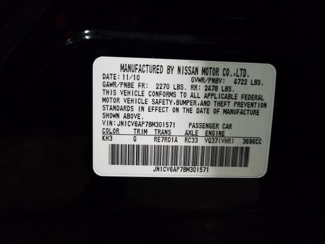 2011 INFINITI G37 BASE - JN1CV6AP7BM301571