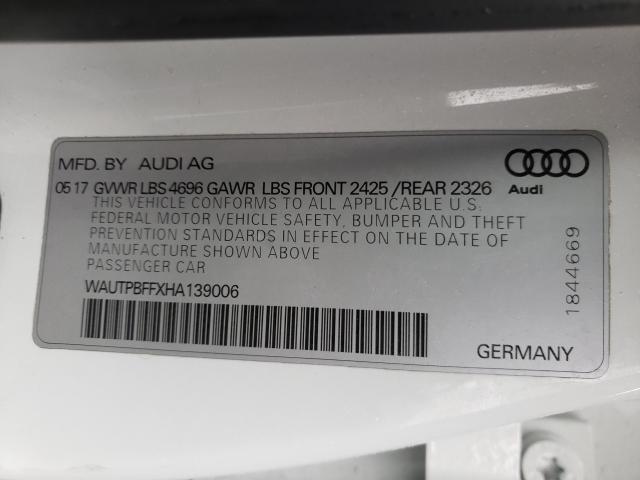 2017 AUDI A3 E-TRON WAUTPBFFXHA139006