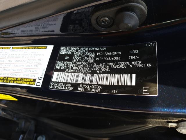 2018 LEXUS GX 460 JTJBM7FX3J5189769