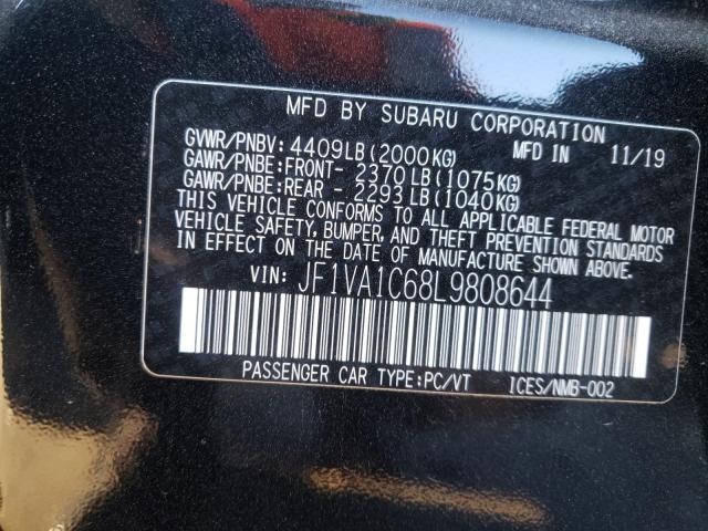 2020 SUBARU WRX PREMIU JF1VA1C68L9808644