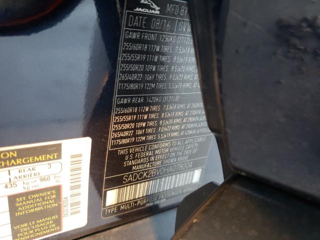 2017 JAGUAR F-PACE PRE SADCK2BV0HA078204
