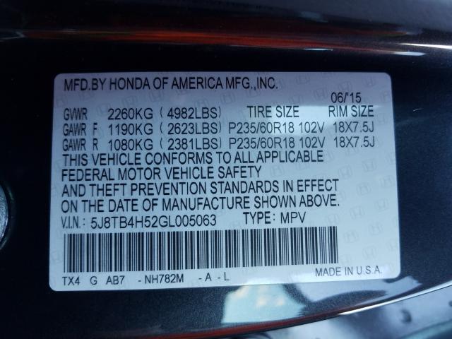 2016 ACURA RDX TECHNO 5J8TB4H52GL005063