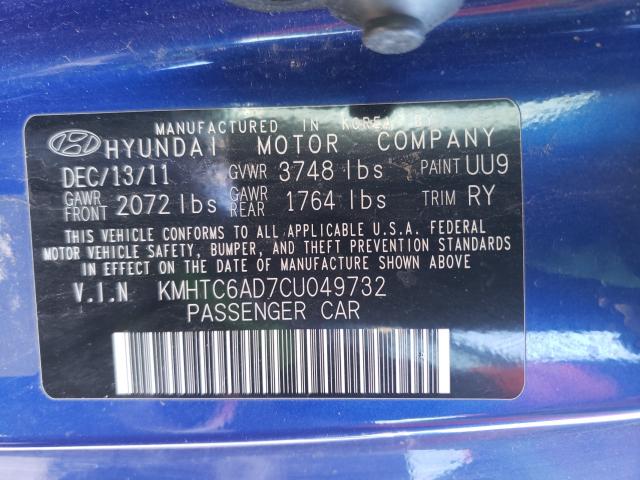 2012 HYUNDAI VELOSTER KMHTC6AD7CU049732