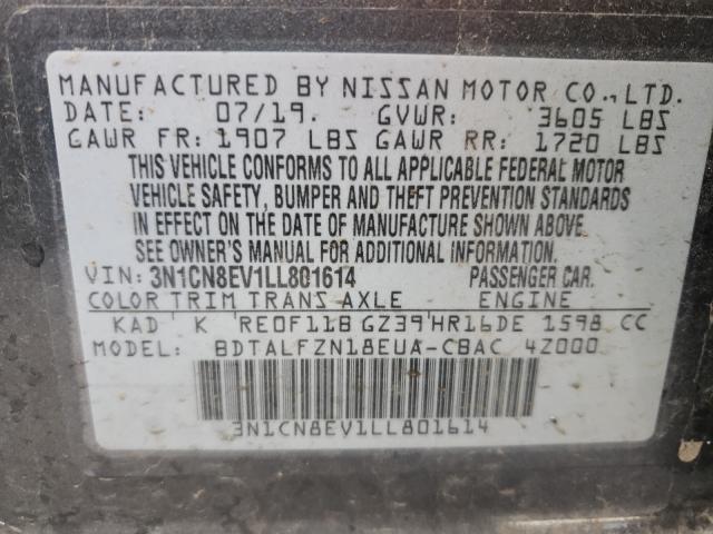 2020 NISSAN VERSA SV 3N1CN8EV1LL801614