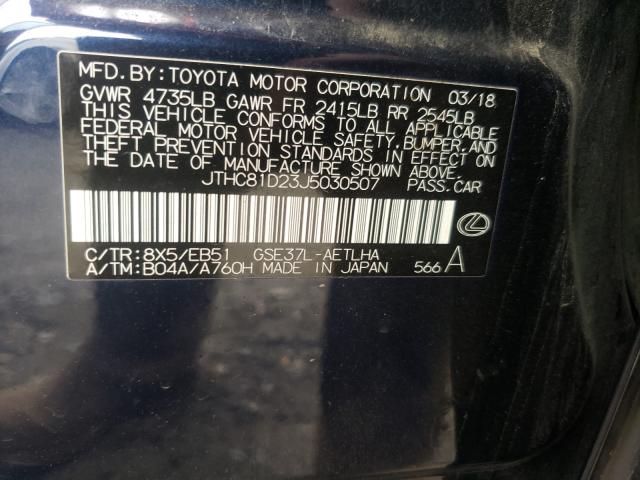 2018 LEXUS IS 300 JTHC81D23J5030507
