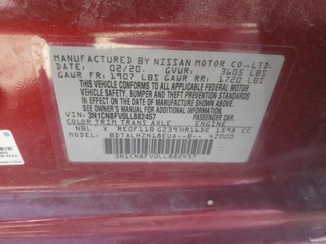 2020 NISSAN VERSA SR 3N1CN8FV0LL882457