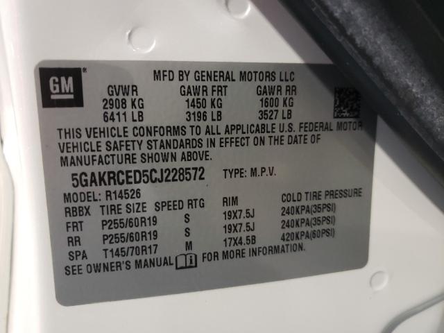 2012 BUICK ENCLAVE 5GAKRCED5CJ228572