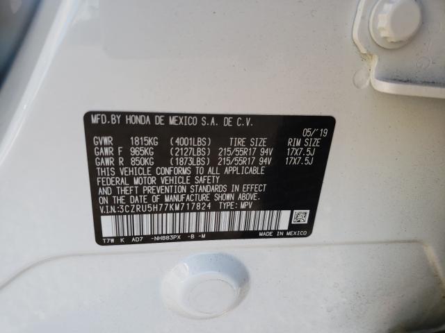 2019 HONDA HR-V EXL 3CZRU5H77KM717824