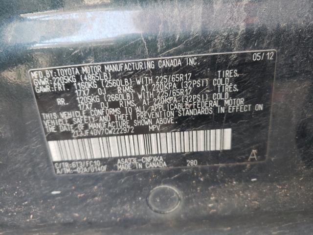 2012 TOYOTA RAV4 - 2T3JF4DV7CW222972