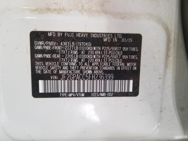 2015 SUBARU XV CROSSTR JF2GPACC5FH236399