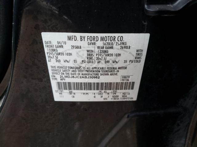 2010 LINCOLN MKX 2LMDJ8JC2ABJ30982