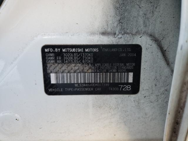 2014 MITSUBISHI MIRAGE ES ML32A4HJ0EH017399