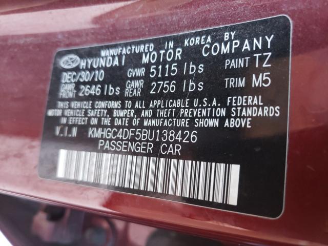 2011 HYUNDAI GENESIS 4. KMHGC4DF5BU138426