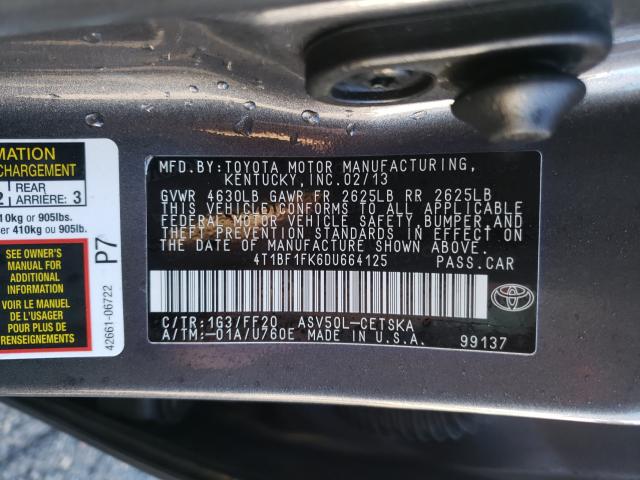 2013 TOYOTA CAMRY L - 4T1BF1FK6DU664125