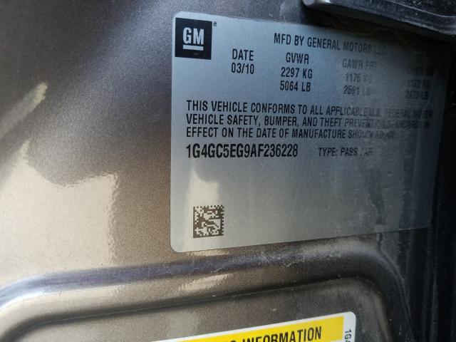 2010 BUICK LACROSSE C 1G4GC5EG9AF236228