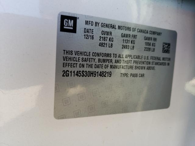 2017 CHEVROLET IMPALA PRE 2G1145S30H9148219