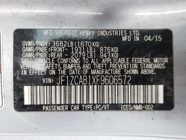 2015 SUBARU BRZ 2.0 PR JF1ZCAB1XF9606572