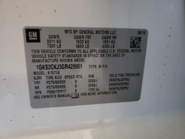 2016 GMC YUKON DENA 1GKS2CKJ3GR428861