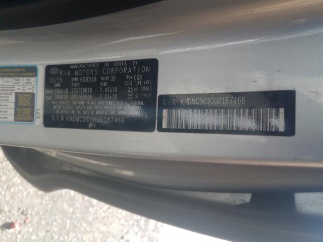 2016 KIA SEDONA EX KNDMC5C10G6187466