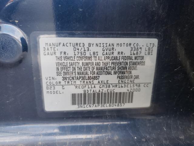 2014 NISSAN VERSA 3N1CN7AP3EL804857
