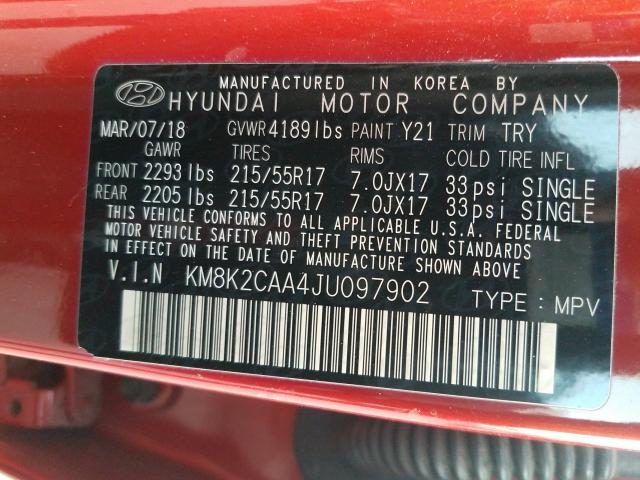2018 HYUNDAI KONA SEL KM8K2CAA4JU097902