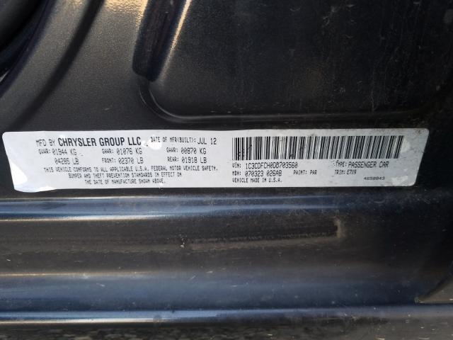 2013 DODGE DART LIMIT 1C3CDFCH0DD703560