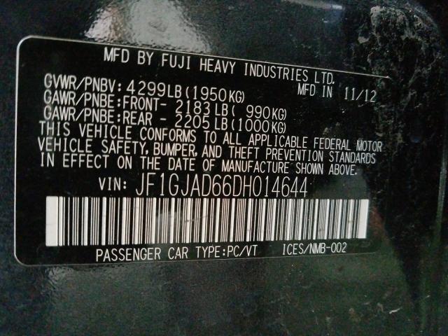 2013 SUBARU IMPREZA PR JF1GJAD66DH014644