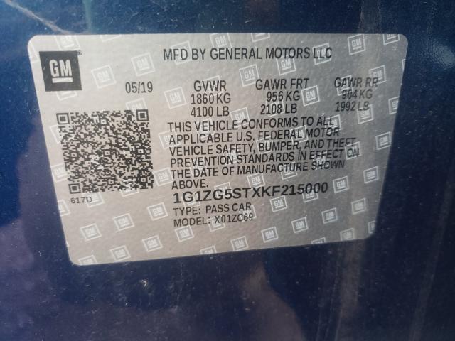 2019 CHEVROLET MALIBU RS 1G1ZG5STXKF215000