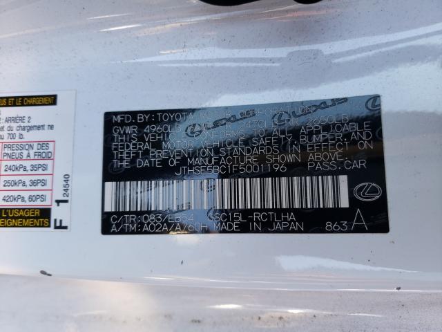 2015 LEXUS RC 350 JTHSE5BC1F5001196