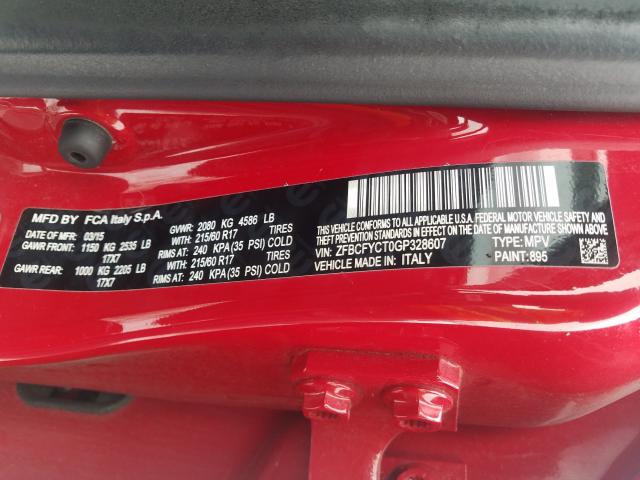 2016 FIAT 500X TREKK ZFBCFYCT0GP328607
