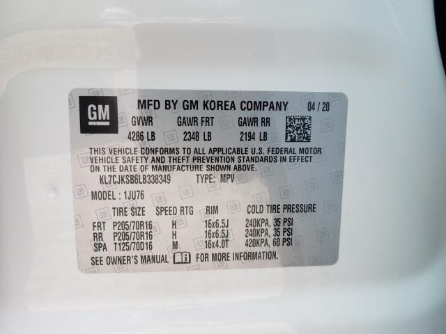 2020 CHEVROLET TRAX LS KL7CJKSB6LB338349