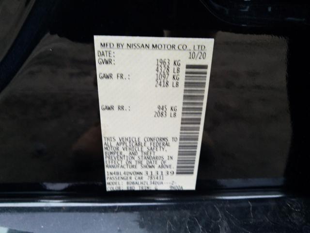 2021 NISSAN ALTIMA SV 1N4BL4DV0MN313139