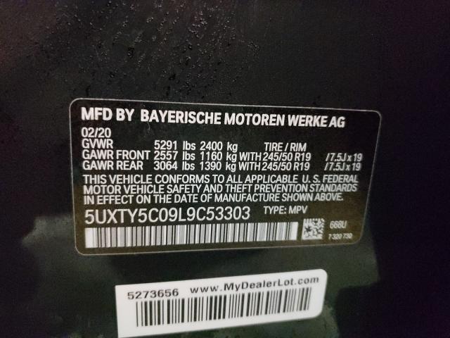 2020 BMW X3 XDRIVE3 5UXTY5C09L9C53303