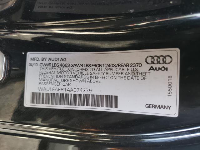 2010 AUDI A5 PREMIUM WAULFAFR1AA074379