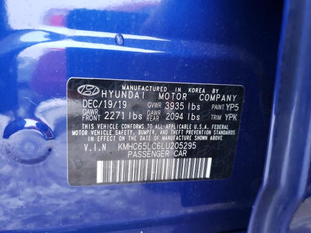 2020 HYUNDAI IONIQ BLUE KMHC65LC6LU205295