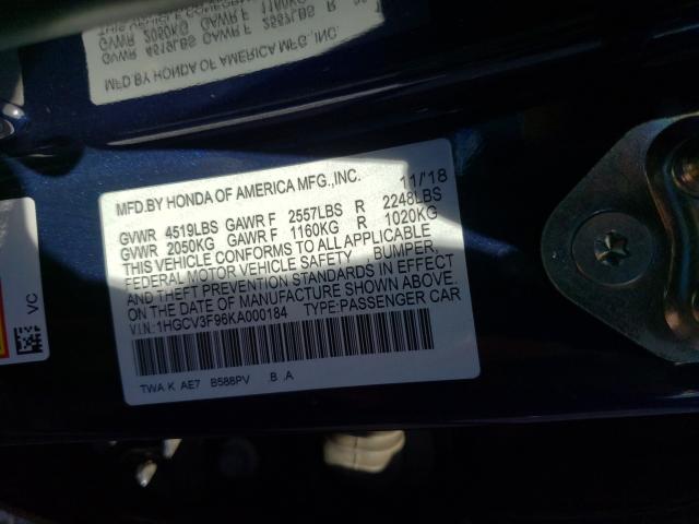 2019 HONDA ACCORD TOU 1HGCV3F96KA000184