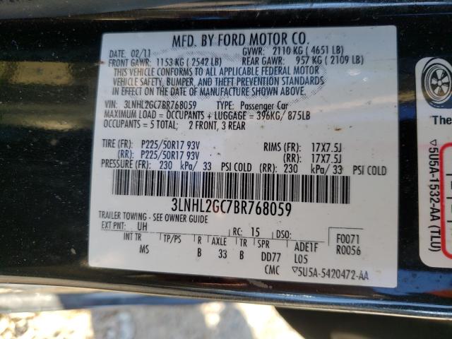 2011 LINCOLN MKZ 3LNHL2GC7BR768059