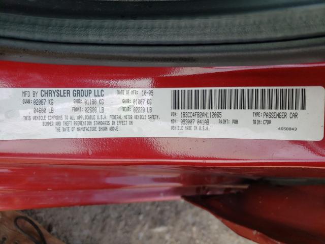 2010 DODGE AVENGER SX 1B3CC4FB2AN112065